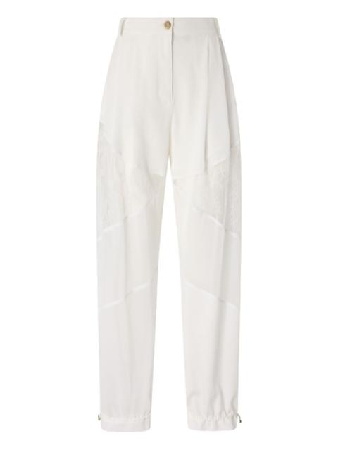 lace-panel trousers
