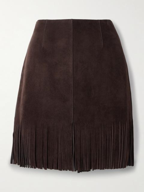 Fringed Suede Mini Skirt