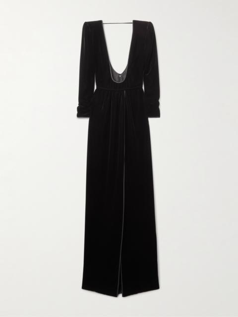 Open-back Velvet Gown