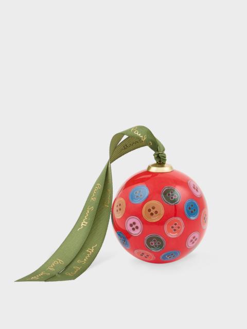 Hand-Painted 'Buttons' Glass Bauble