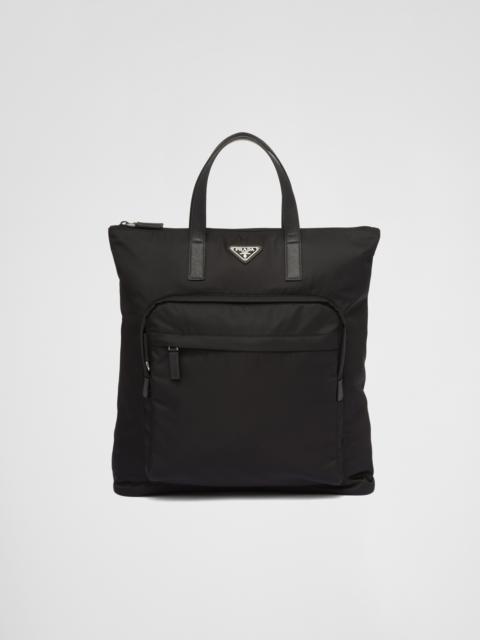 Re-Nylon and Saffiano leather tote bag