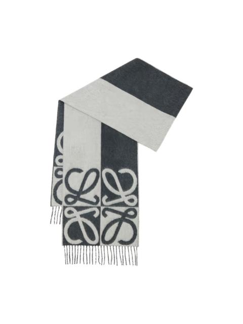 logo-intarsia fringed scarf