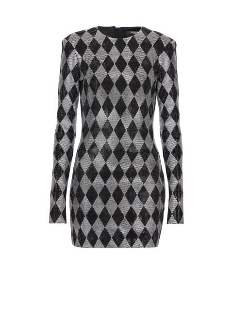 balmain diamond knit dress Balmain White Knit Diamond Dress Balmain