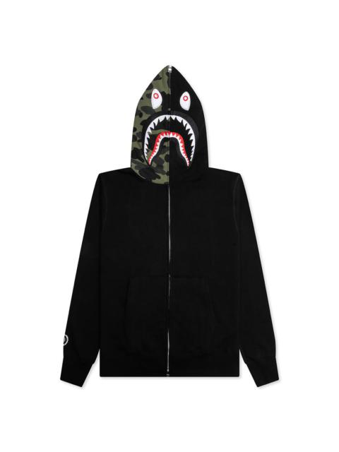 1ST CAMO SWAROVSKI SHARK FULL ZIP HOODIE - BLACK