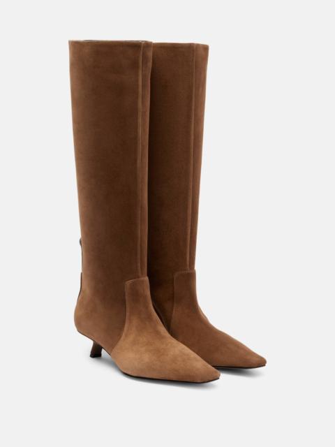 Monili suede knee-high boots