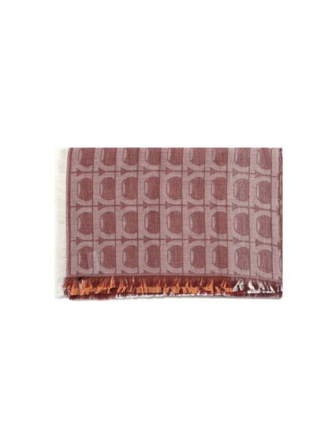 Gancini-pattern cotton scarf