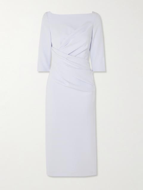 Asena Draped Crepe Midi Dress