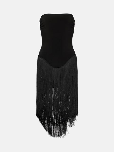 18" Fringe Bishop strapless minidress