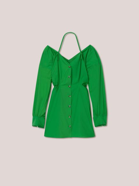 ALYSSA - Light poplin tie-neck shirtdress - Green