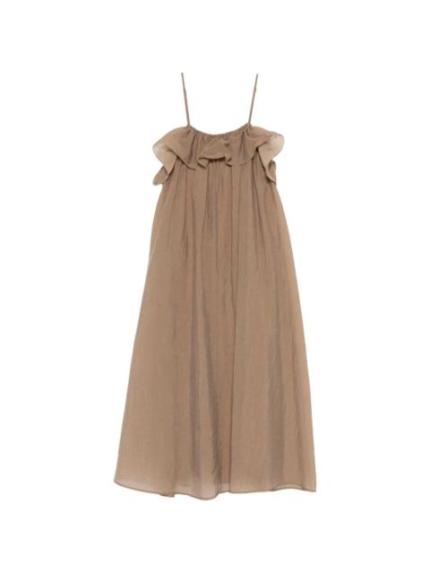 ruffled strap maxi dress