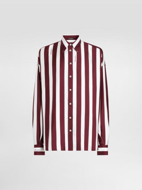 Striped silk twill shirt