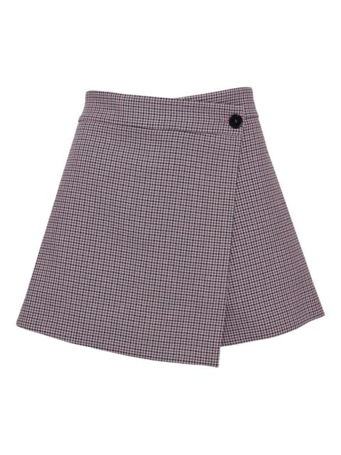 fold-detail check shorts