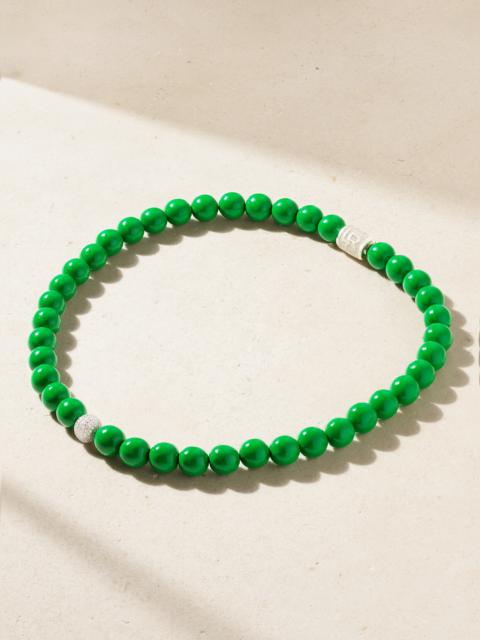 14-karat White Gold, Enamel And Diamond Necklace