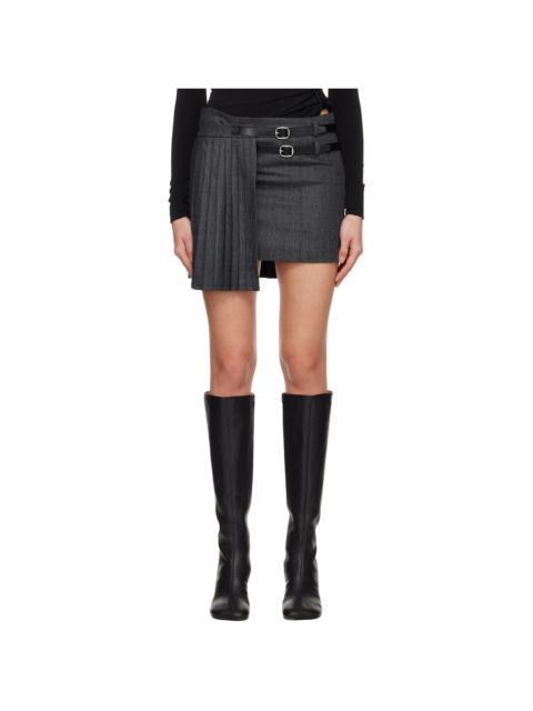 Gray Pleated Uniform Miniskirt
