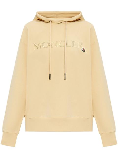 logo-embroidered cotton hoodie