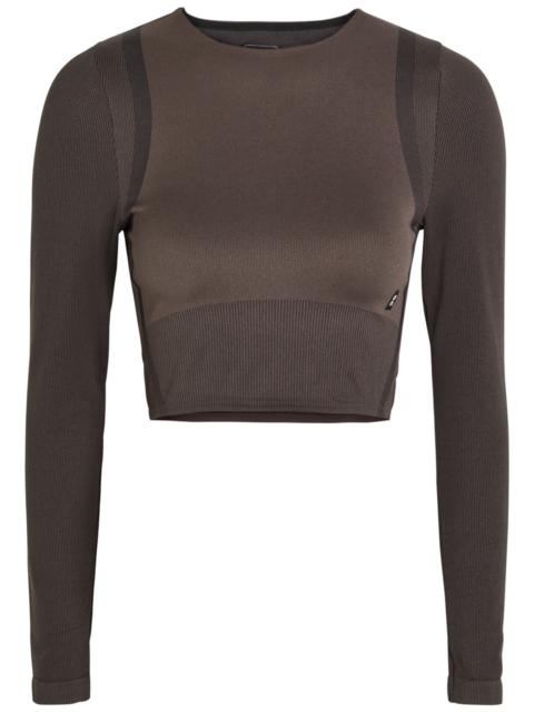 ON Studio Ribbed-jacquard Stretch-knit Crop top
