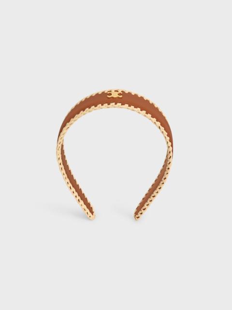 CELINE Celine Raffia Headband in Calfskin, Viscose and Brass 