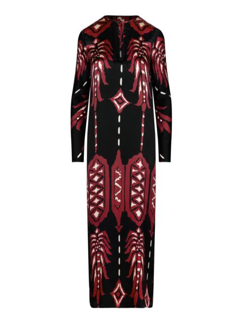 Relics of Wisdom Printed Maxi Dress black