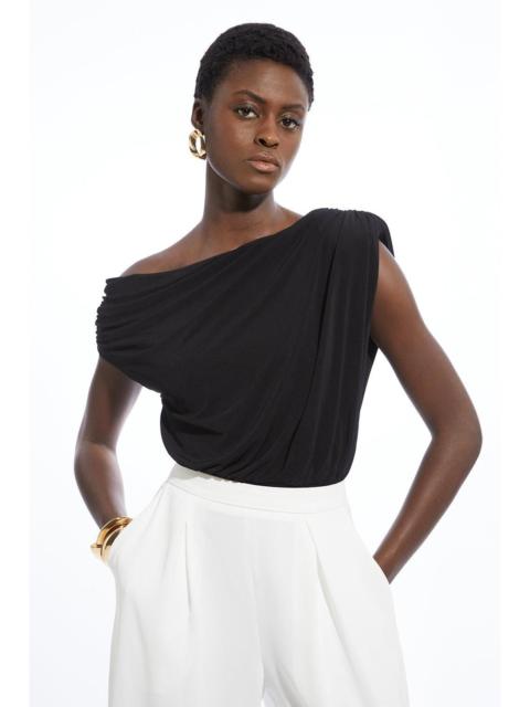 Jersey Crepe Asymmetric Bodysuit