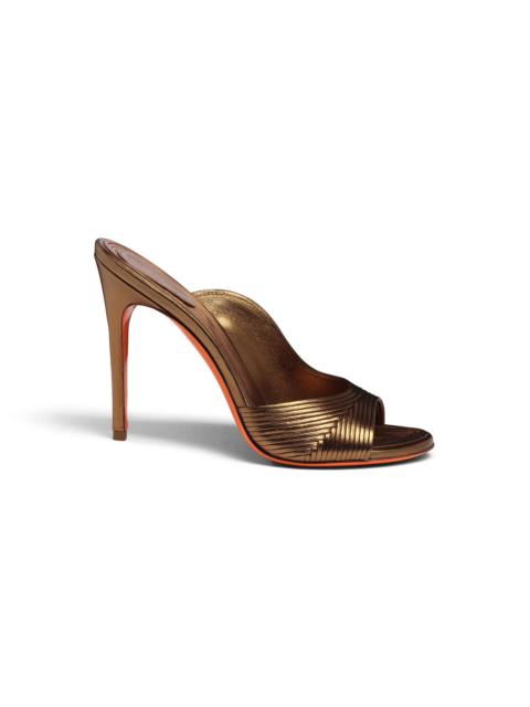 Women's gold leather high-heel sandal