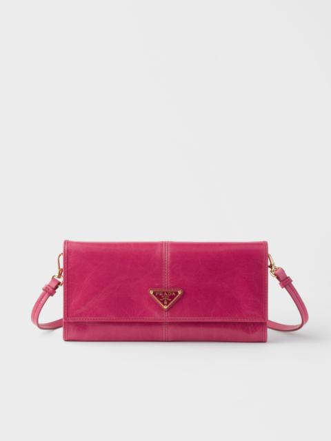 Leather wallet with shoulder strap