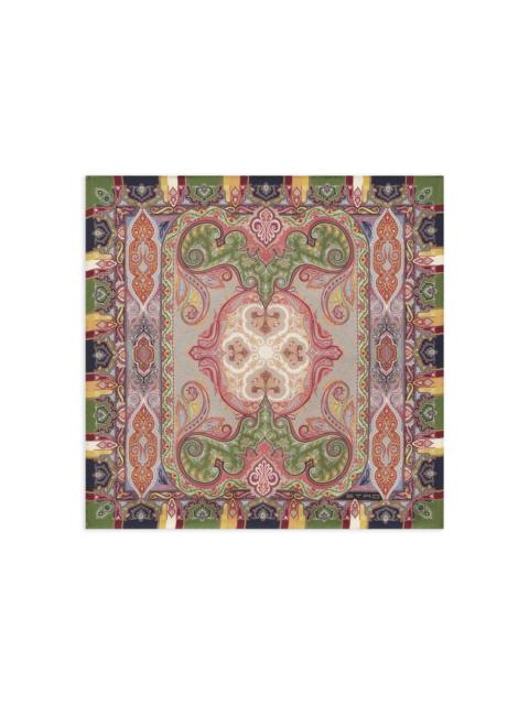 floral paisley silk pocket square