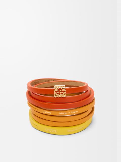 Twist double bracelet in calfskin