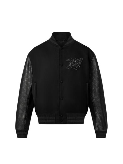 Monogram Embossed Leather And Wool Blouson