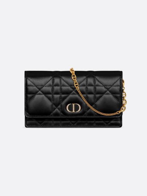 Dior Caro Pouch with Chain and Crystals