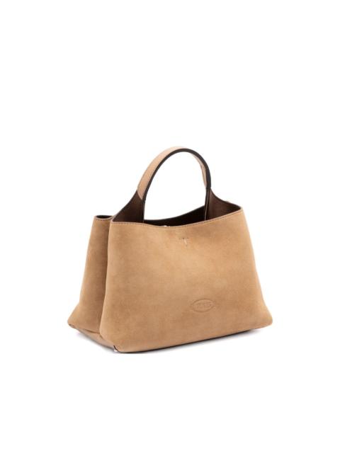 top-handle suede tote bag
