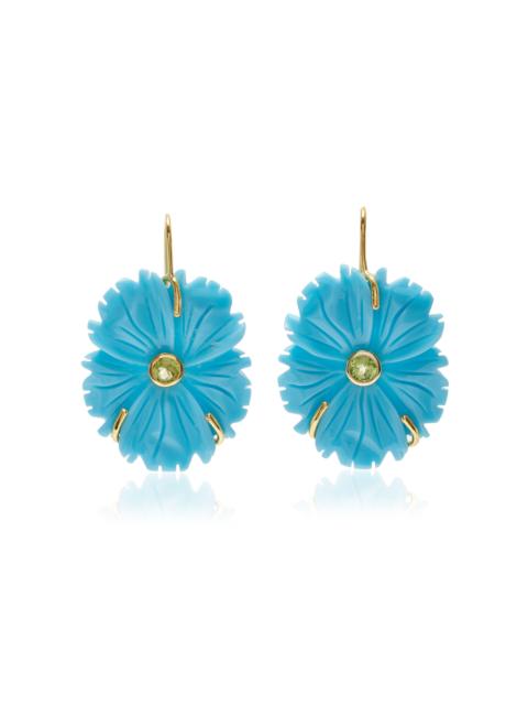 New Bloom Turquoise Gold-Plated Earrings blue