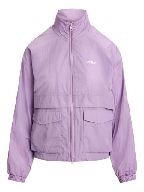 flap-pocket logo-print jacket