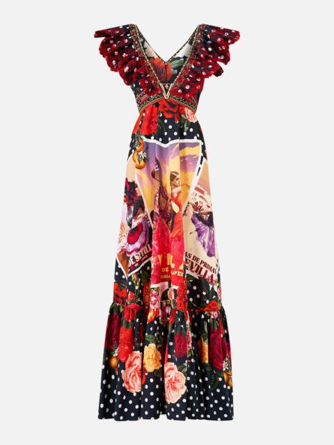 FRILL NECK DRESS WITH HARDWARE