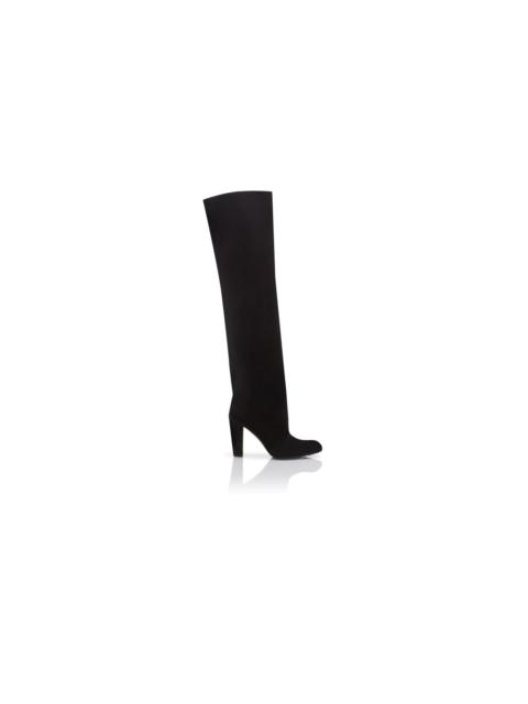 Black Suede Knee High Boots