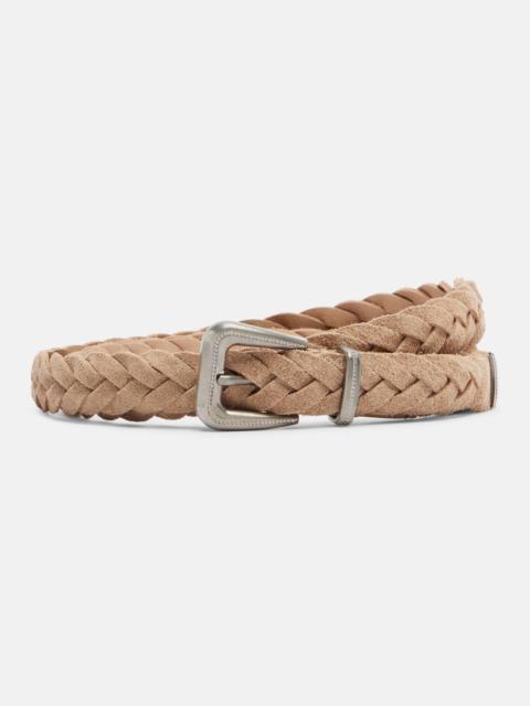Braided suede belt