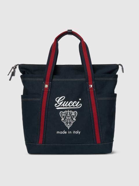 Medium printed canvas bag with Web