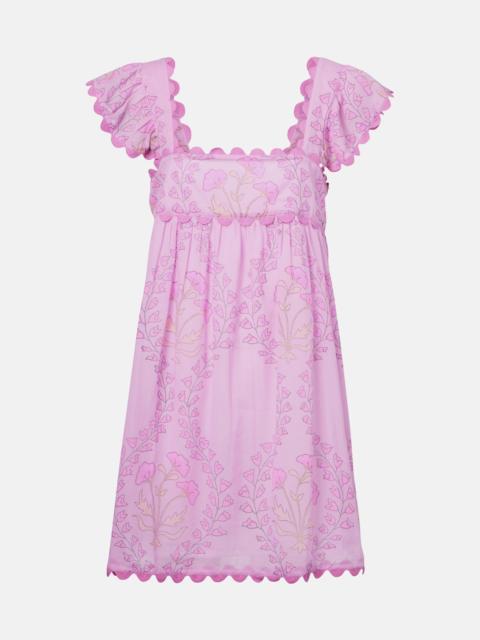 Ruffled cotton minidress