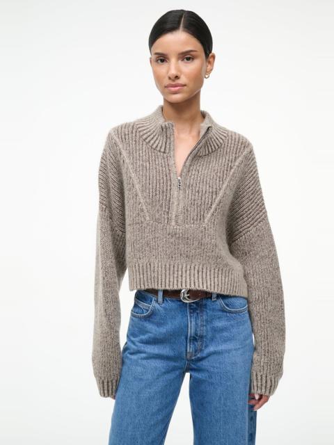 STAUD CROPPED HAMPTON SWEATER BISQUE