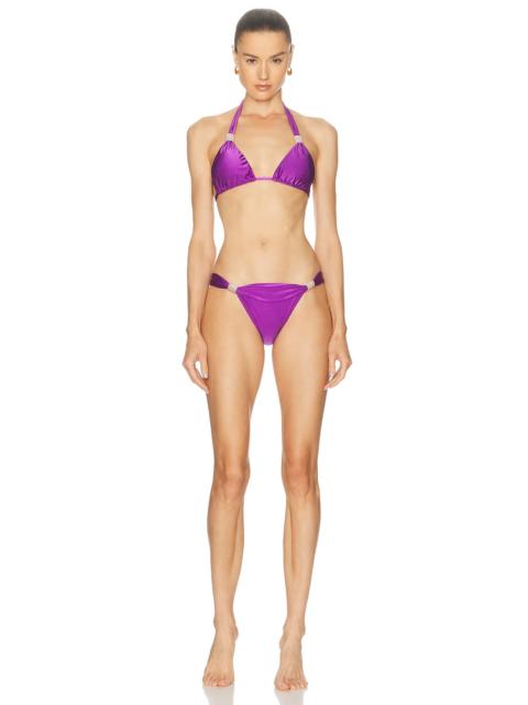 Solid Triangle Bikini Set