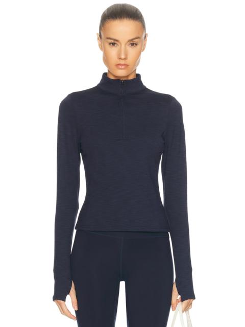 Stevie Active Rib Half Zip Waist Length Top
