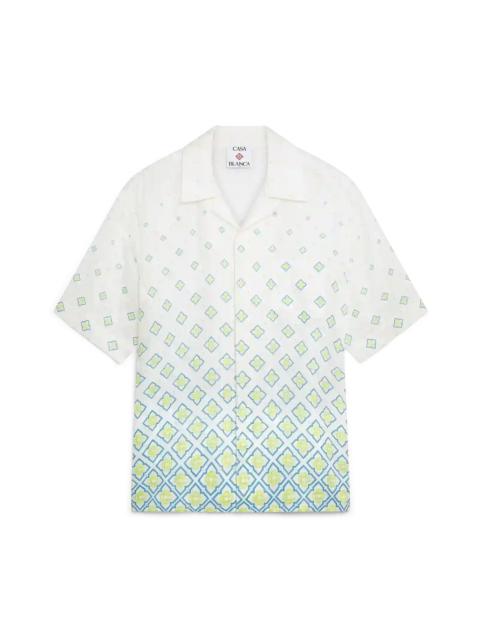 Degrade Monogram Short Sleeve Linen Shirt