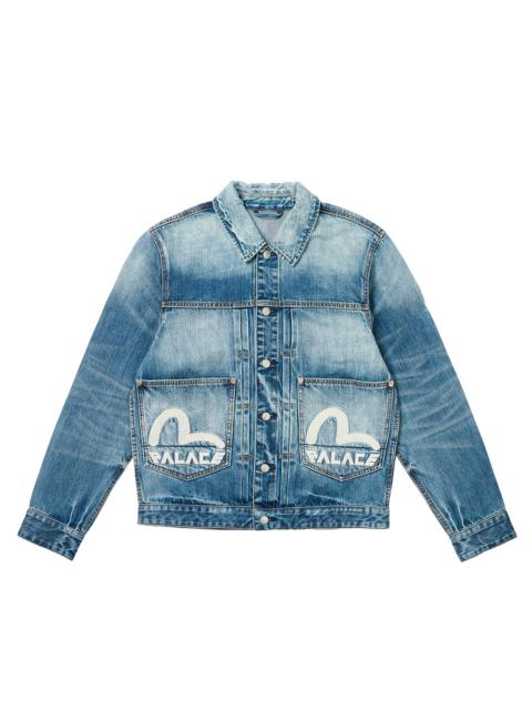 PALACE EVISU DICE DENIM JACKET LIGHT WASH