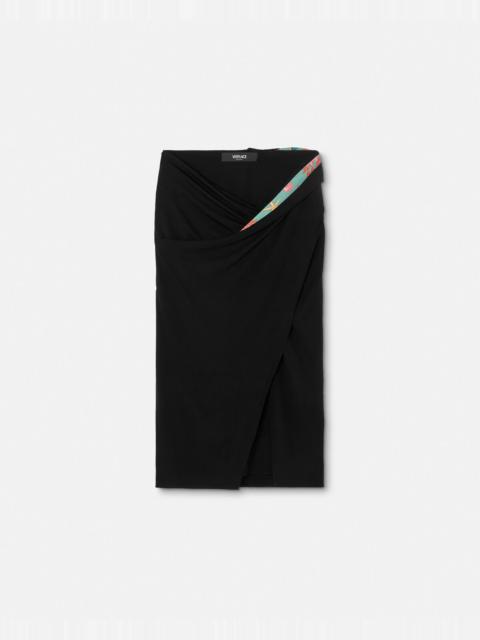 Underwater Barocco Draped Midi Skirt