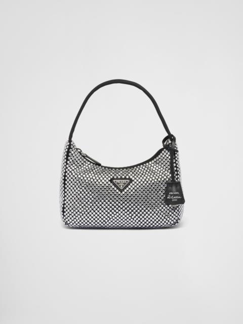 Satin mini-bag with crystals