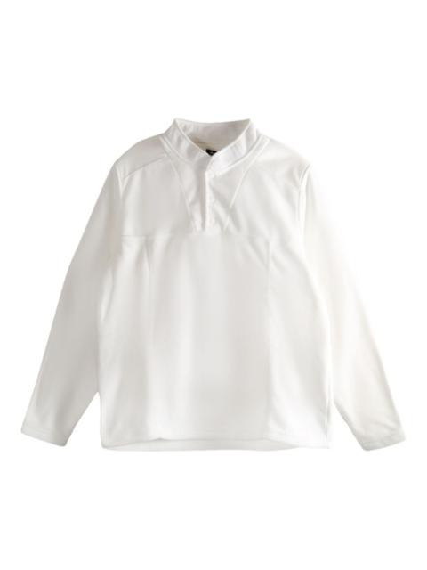 band-collar polo shirt