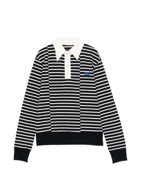 Reflect striped-pattern polo top