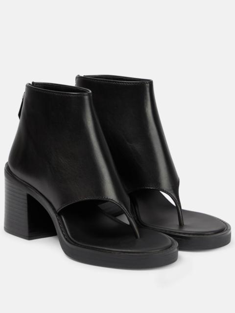 Thong leather ankle sandals