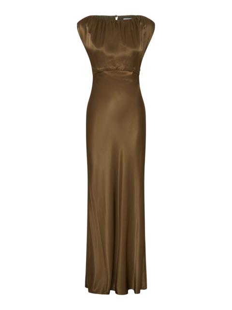 Ophelia Satin Maxi Dress olive