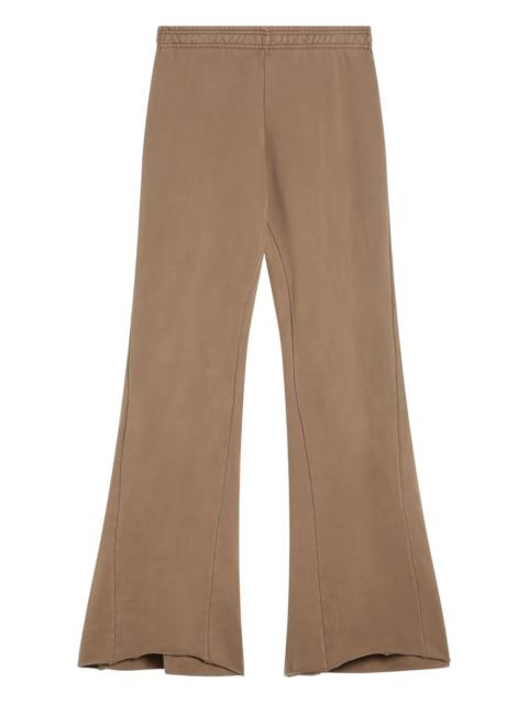 elasticated-waist flared trousers