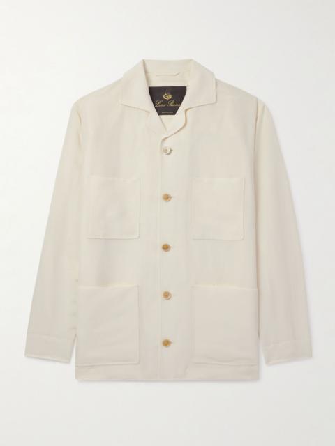 Joele Linen and Silk-Blend Overshirt White